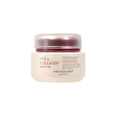 The Face Shop Pomegranate & Collagen Face Cream With 10% Marine Collagen & Pomegranate Extracts | Day & Night Cream to smooth wrinkles & give intense moisturization | Suitable For All Skin Types, 50ML